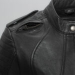 Biker - Women's Leather Motorcycle Jacket - Image 3
