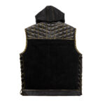 Leather Vest Quilted Side Lases Style Men Vest Leather Motorcycle Denim Vest - Image 3
