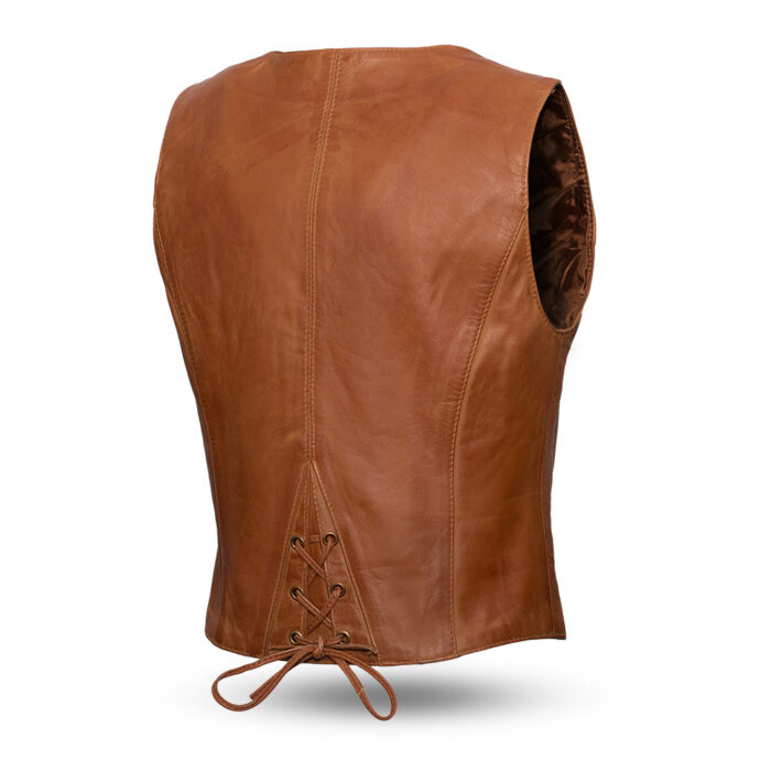 Savannah Women's Western Style Motorcycle Leather Vest - Image 4