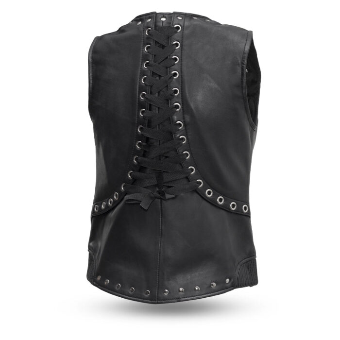 Empress Women's Motorcycle Leather Vest - Image 2