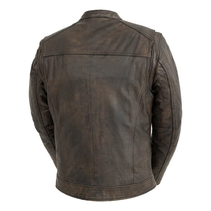 Hipster Men's Motorcycle Leather Jacket - Image 5