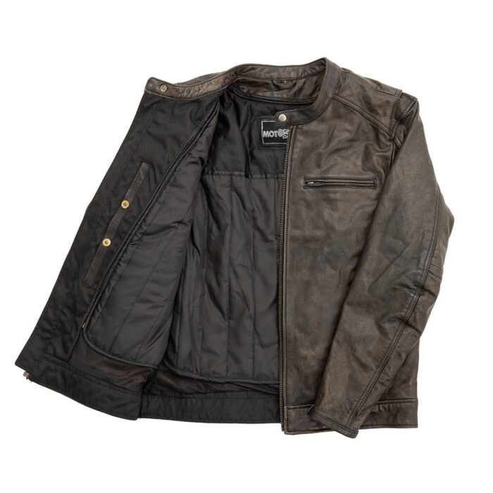 Hipster Men's Motorcycle Leather Jacket - Image 2