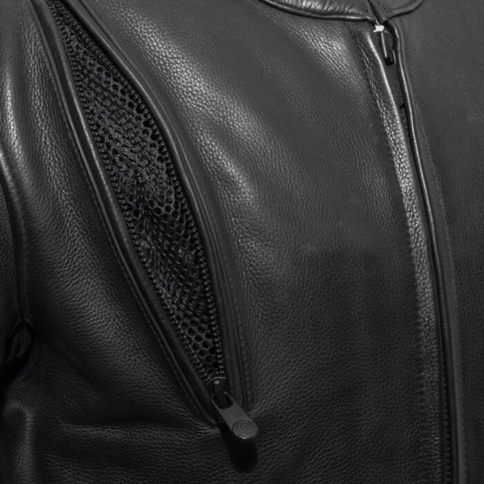 Revolt Men's Motorcycle Leather Jacket - Image 3