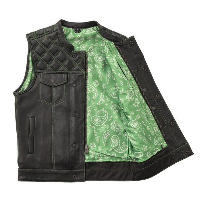 Whaler Green - Men's Club Style Leather Vest (Limited Edition) - Image 2