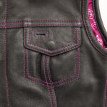 Jessica Women's Motorcycle Leather Vest - Pink - Limited Edition - Image 4