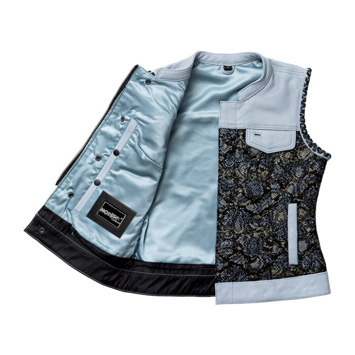 Blue Viper Women's Club Style Leather Motorcycle Vest - Limited Edition - Image 3