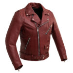 Fillmore Men's Motorcycle Leather Jacket - Oxblood