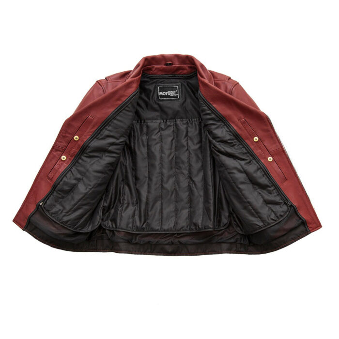 Fillmore Men's Motorcycle Leather Jacket - Oxblood - Image 2
