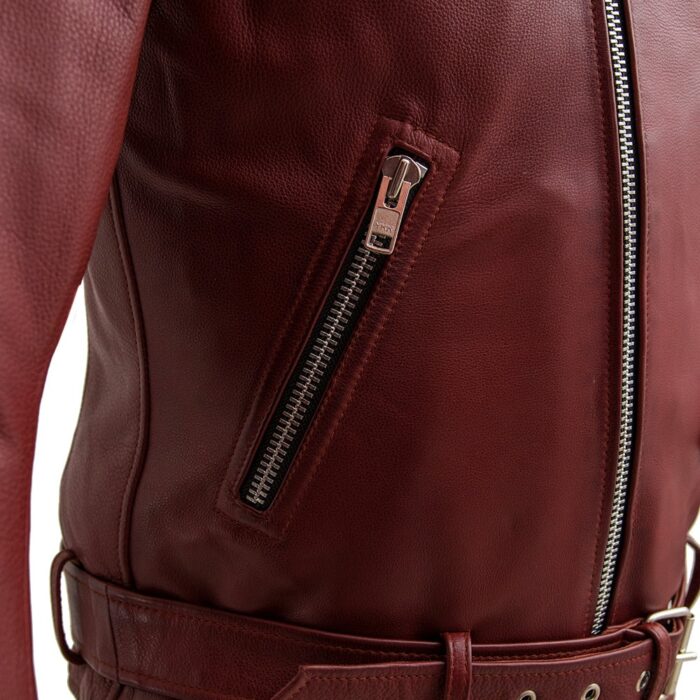 Fillmore Men's Motorcycle Leather Jacket - Oxblood - Image 4