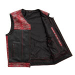 Red Racer - Men's Euro Style Leather Motorcycle Vest - Limited Edition - Image 2