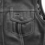 Jessica Women's Motorcycle Leather Vest - White - Limited Edition - Image 4