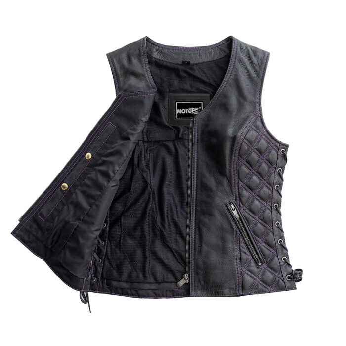 Bandida Women's Motorcycle Leather Vest - Image 3