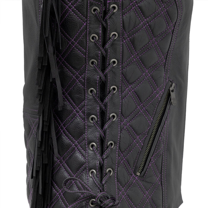 Bandida Women's Motorcycle Leather Vest - Image 4