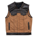 MotoGrip Men Hunt Club Standard - Motorcycle Leather Canvas Vest